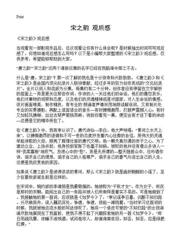 《宋之韵》观后感