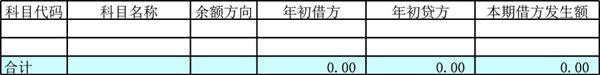 审计底稿模板资产类00发生额表