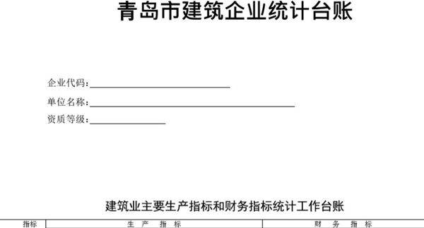 建筑业统计台账表格模板