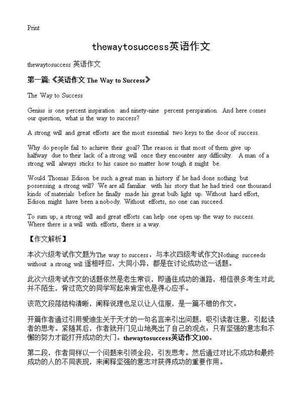 thewaytosuccess英语作文