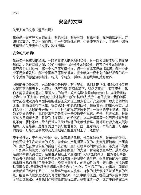 安全的文章13篇