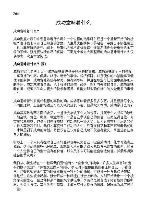 成功意味着什么？