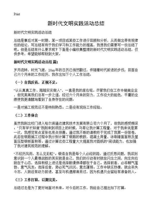 新时代文明实践活动总结