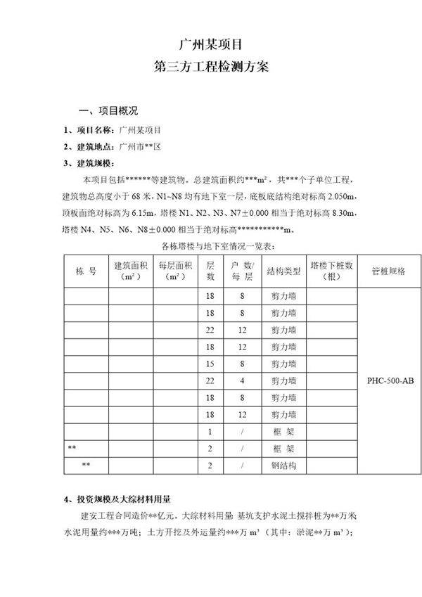 某工程第三方检测方案