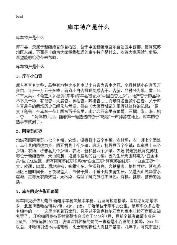 库车特产是什么