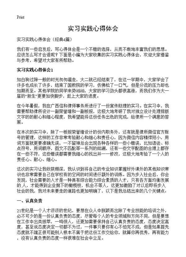 实习实践心得体会4篇