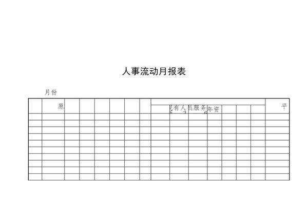 人事流动月报表