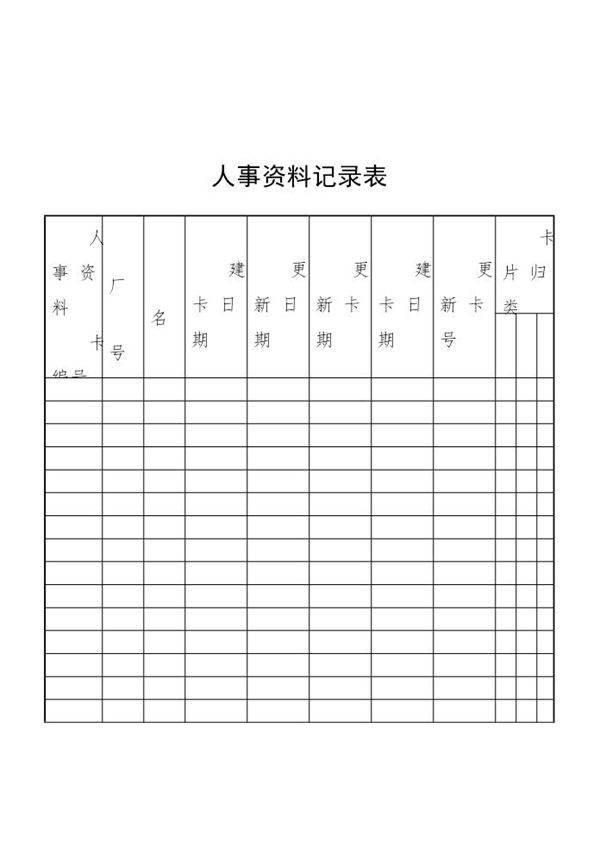 人事资料记录表