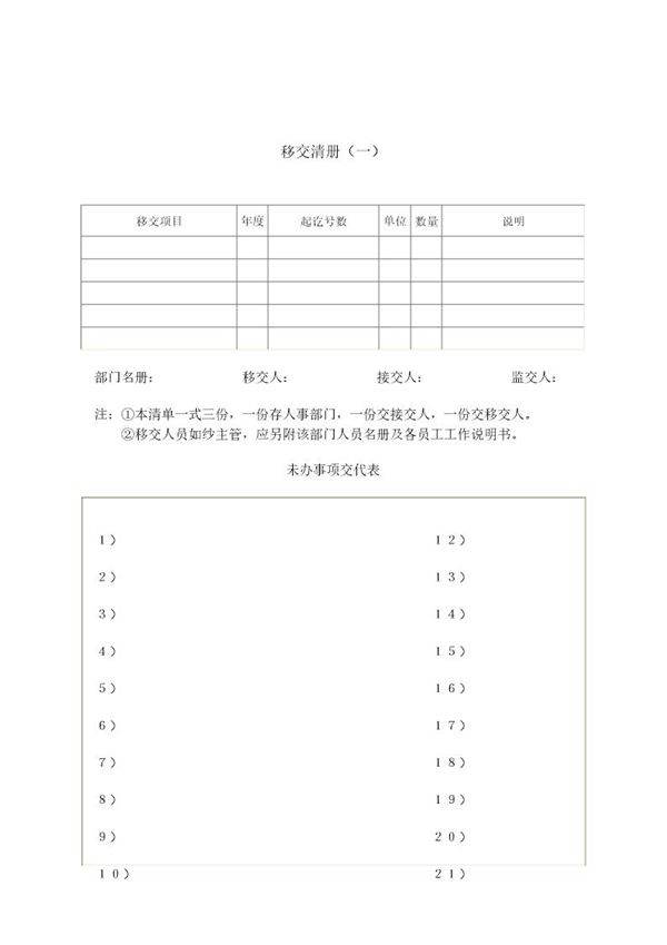 移交清册2
