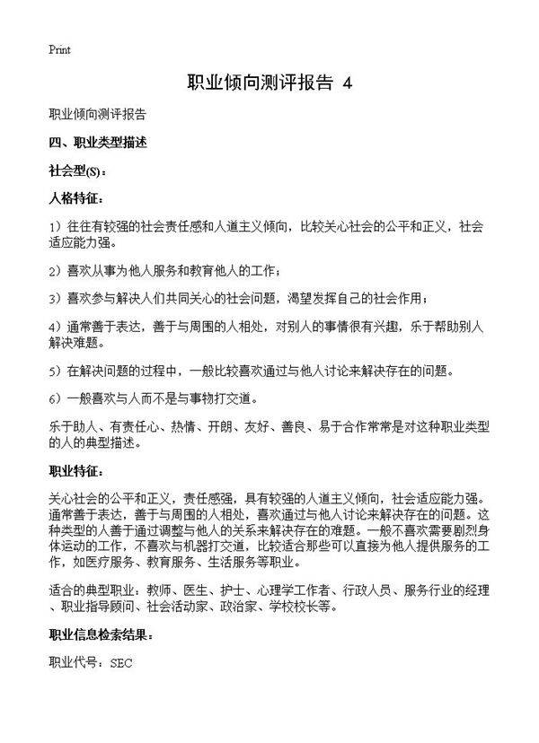 职业倾向测评报告(4)