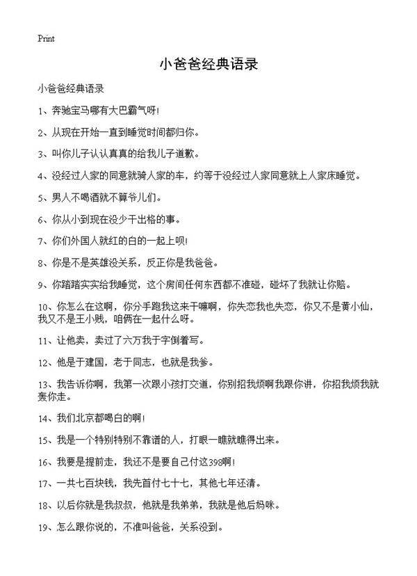 小爸爸经典语录