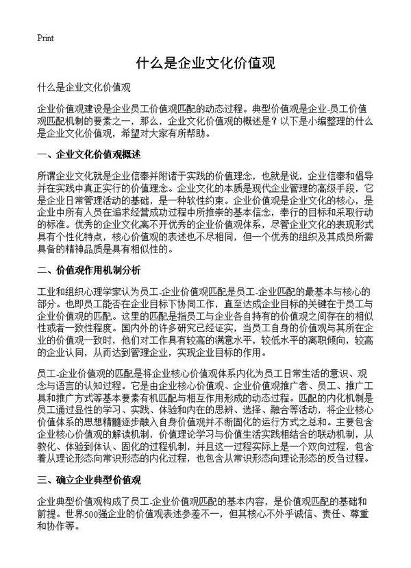 什么是企业文化价值观