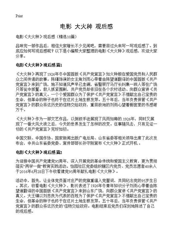 电影《大火种》观后感10篇