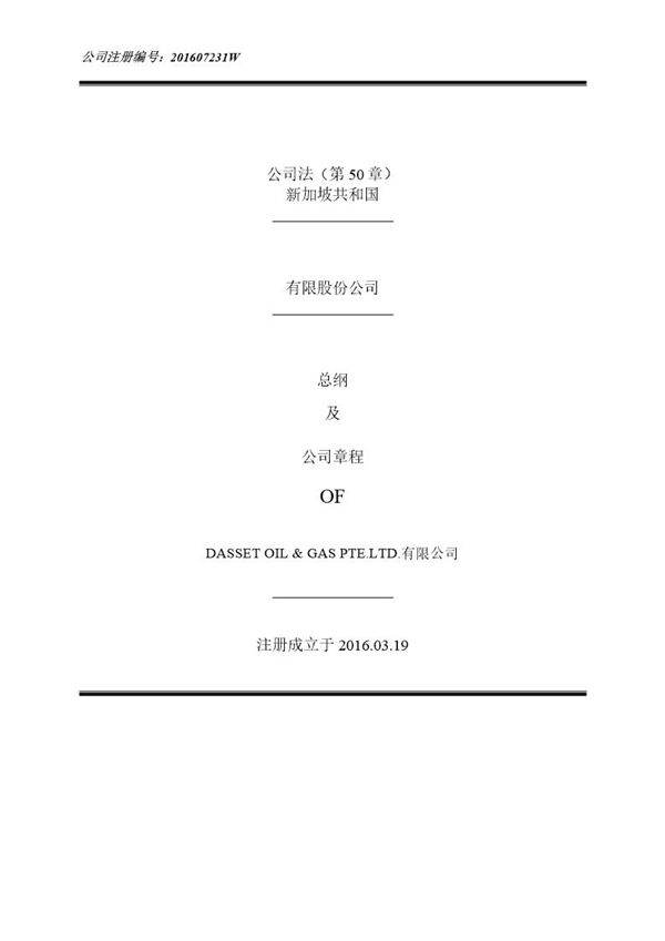 新加坡公司章程-精品