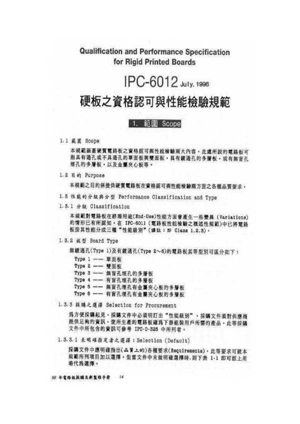 IPC-6012电路板检验规范