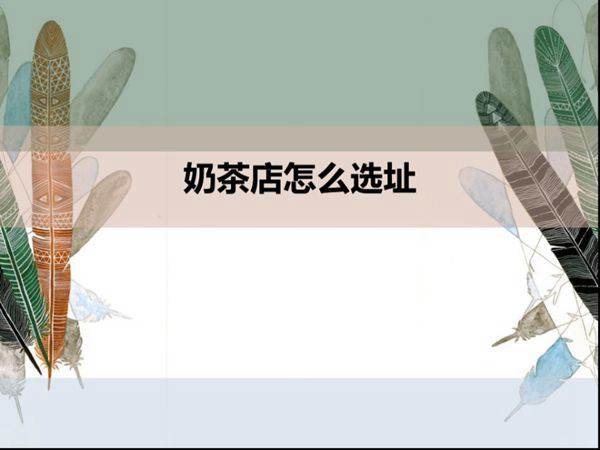 奶茶店怎么选址 PPT