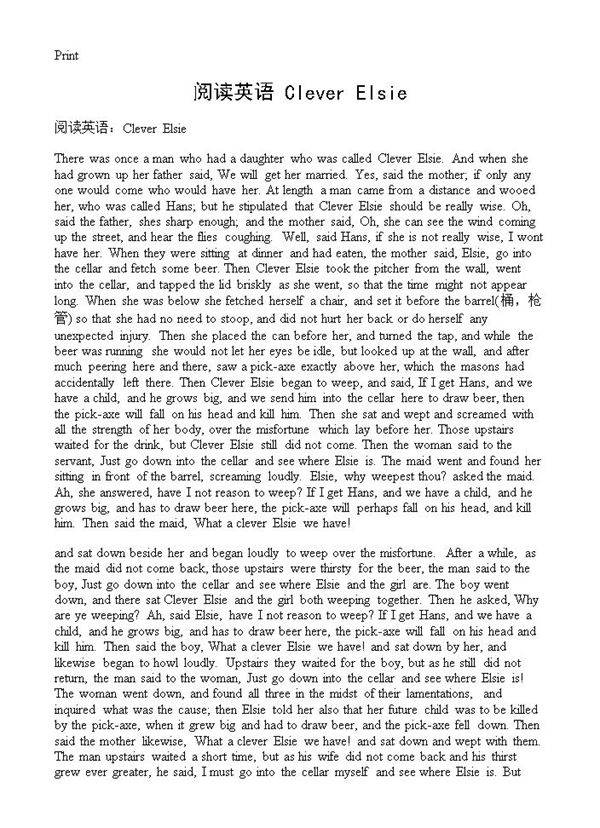 阅读英语 Clever Elsie