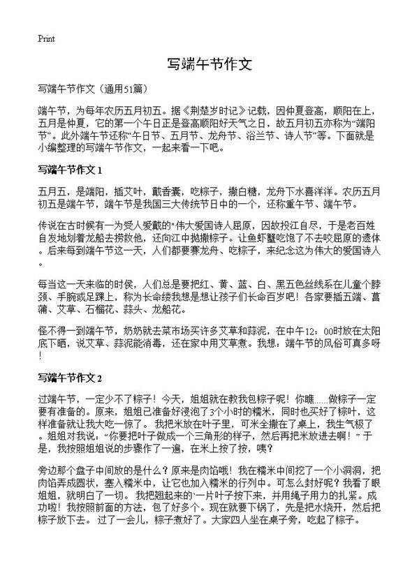 写端午节作文51篇
