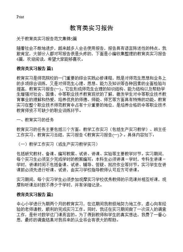 教育类实习报告