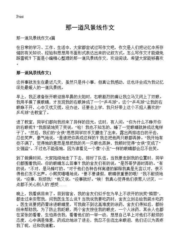 那一道风景线作文