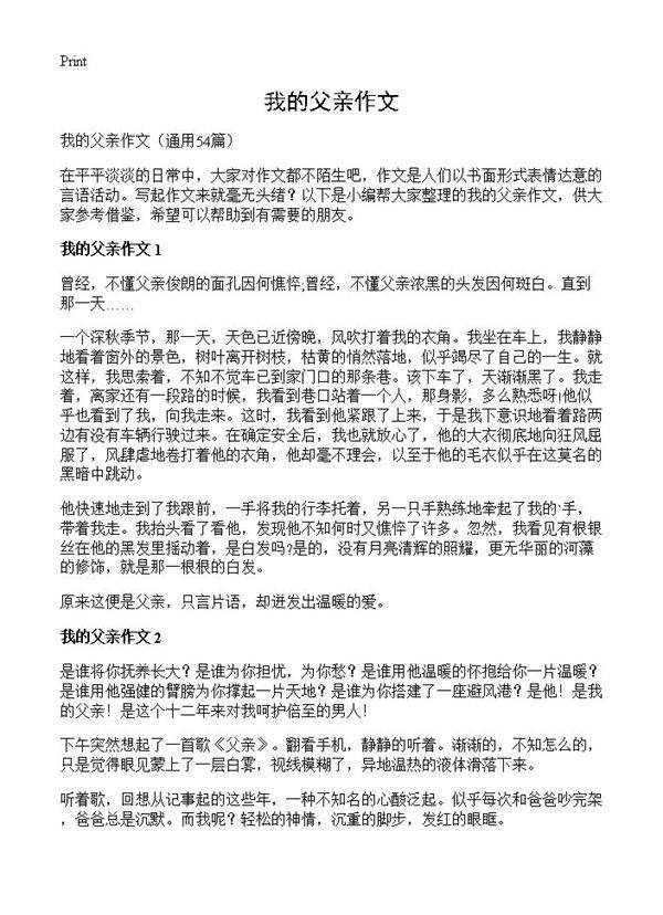 我的父亲作文54篇