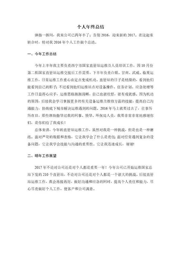 个人年终总结简单20XX