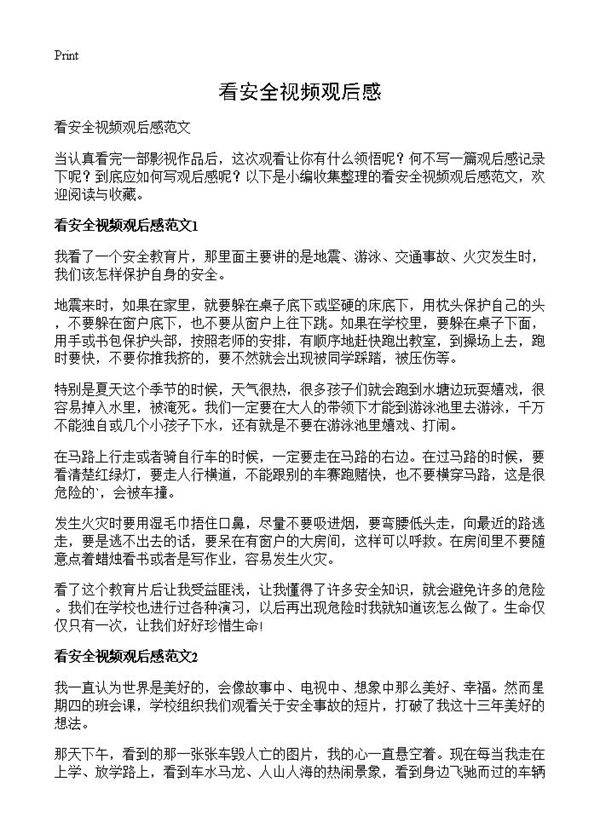 看安全视频观后感