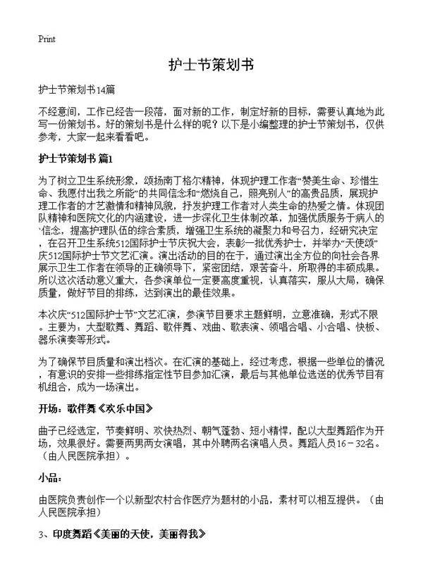 护士节策划书