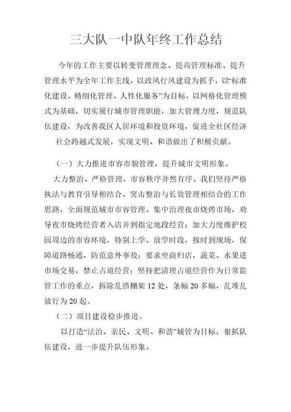 城管年终工作总结