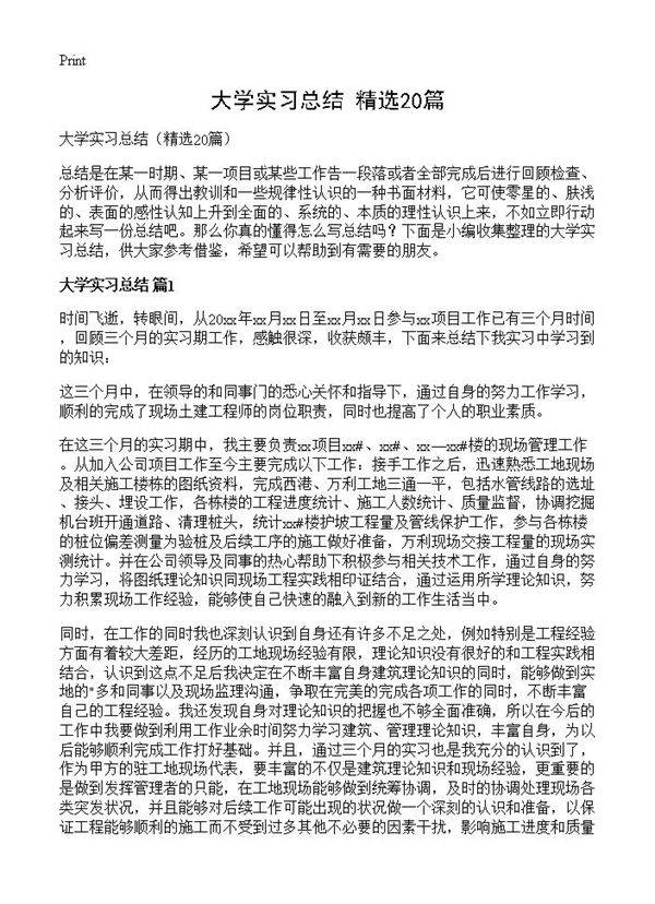 大学实习总结20篇