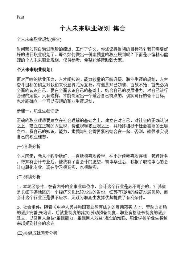 个人未来职业规划