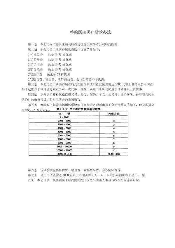 特约医院医疗贷款办法