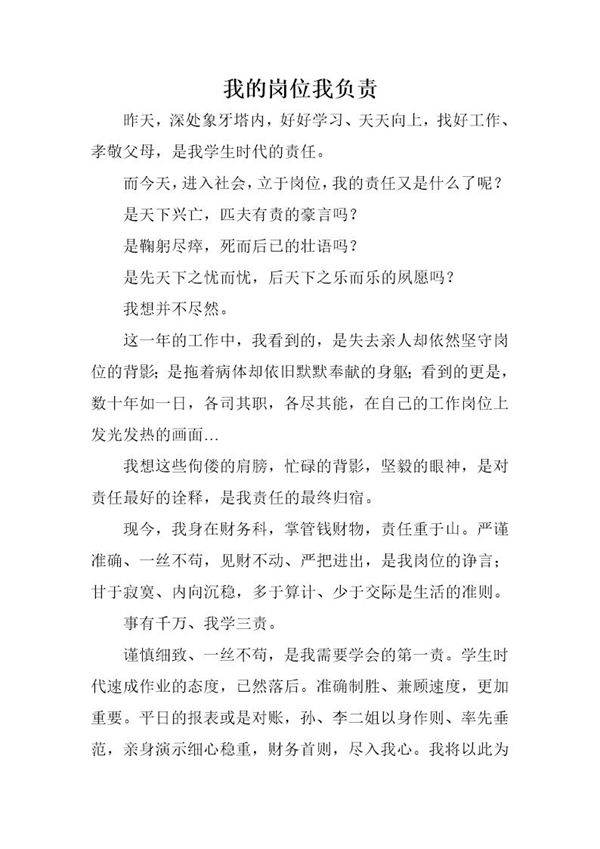 财务人员演讲稿