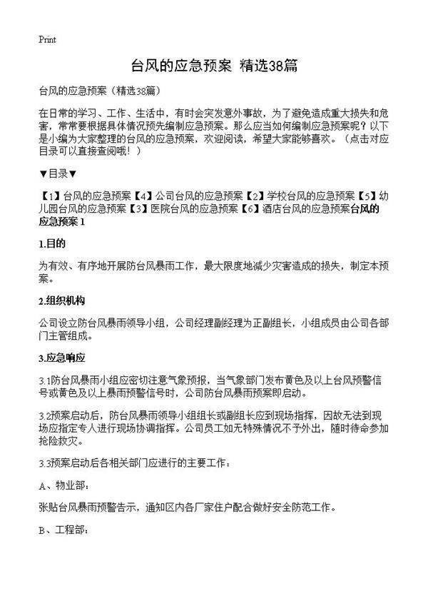台风的应急预案38篇