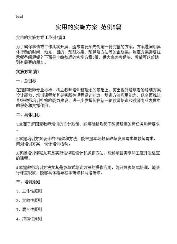 实用的实施方案