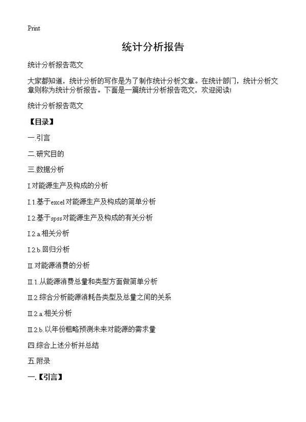 统计分析报告