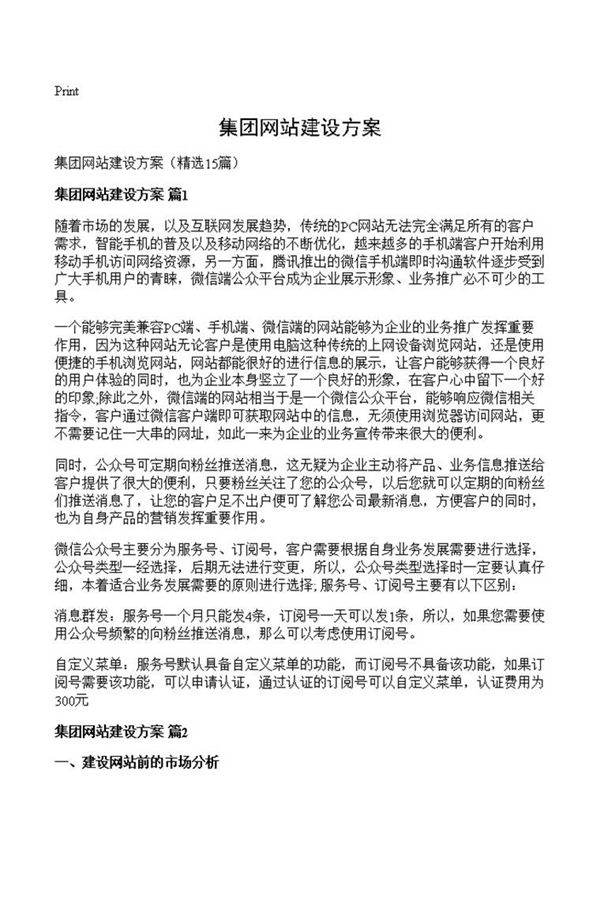 集团网站建设方案