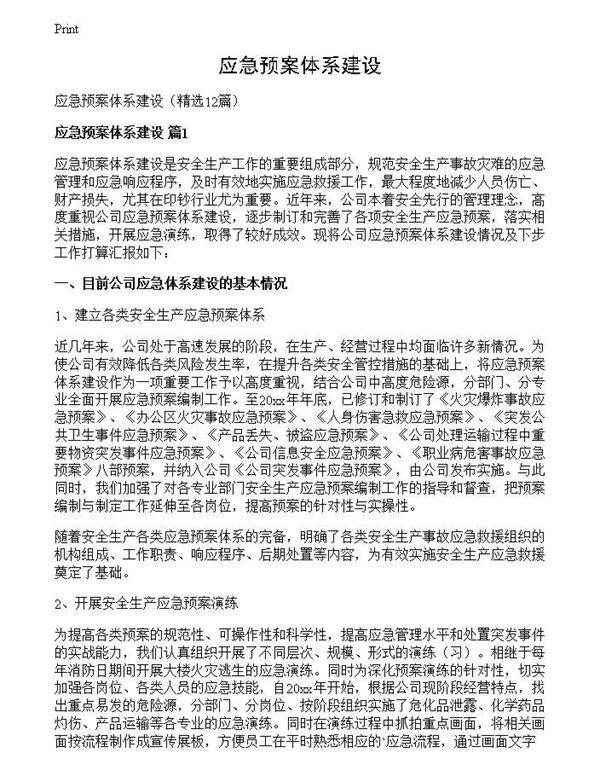 应急预案体系建设