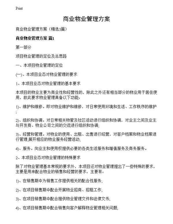 商业物业管理方案