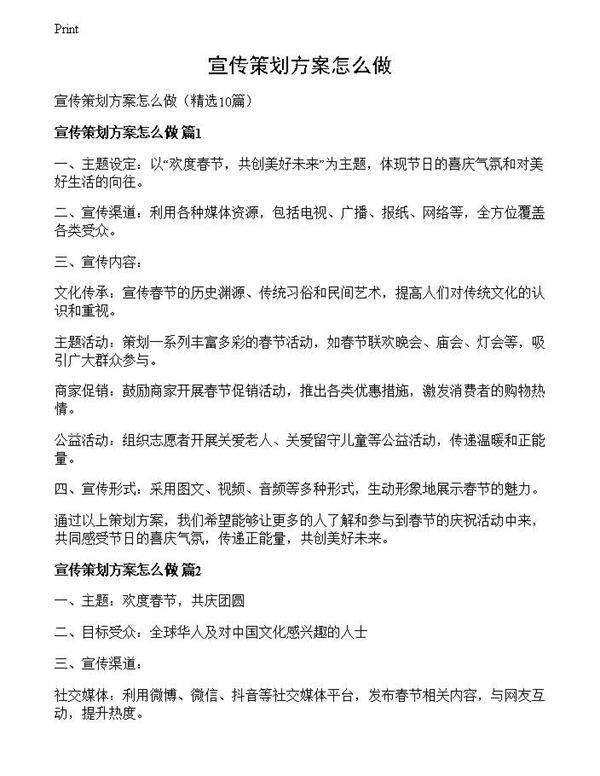 宣传策划方案怎么做
