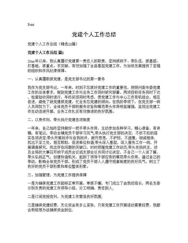 党建个人工作总结28篇