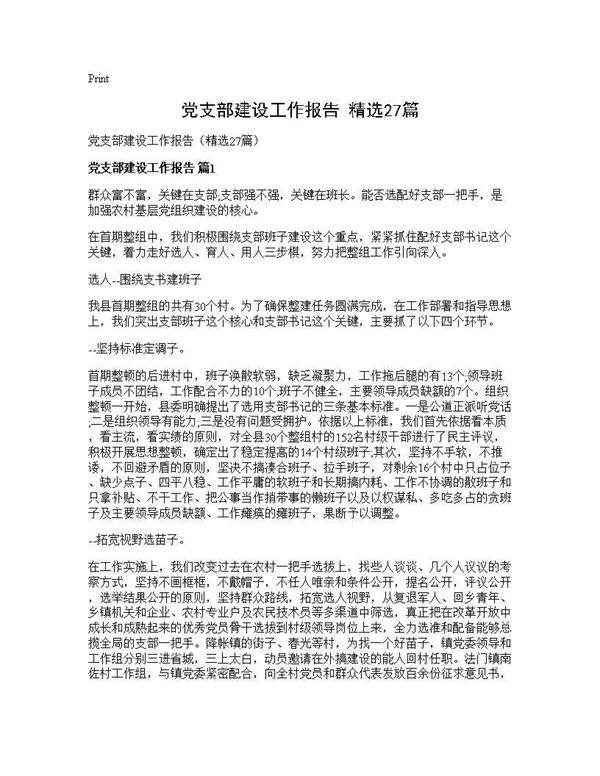 党支部建设工作报告(精选27篇)