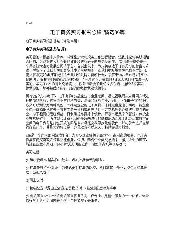 电子商务实习报告总结(精选30篇)