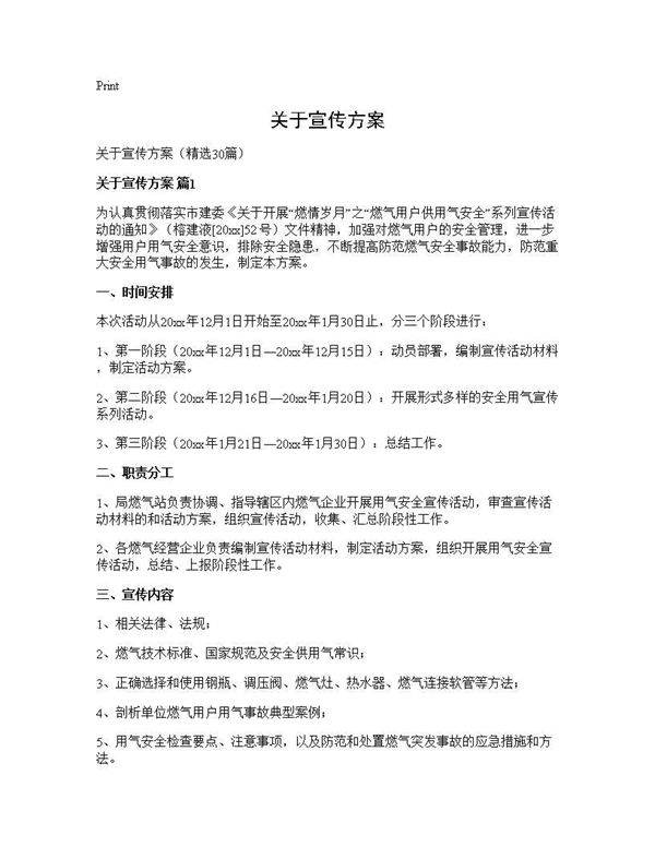 关于宣传方案30篇