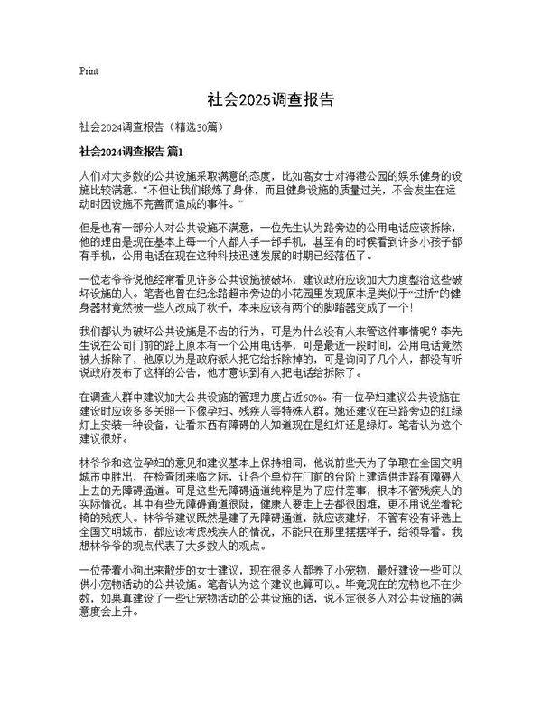 社会2024调查报告30篇