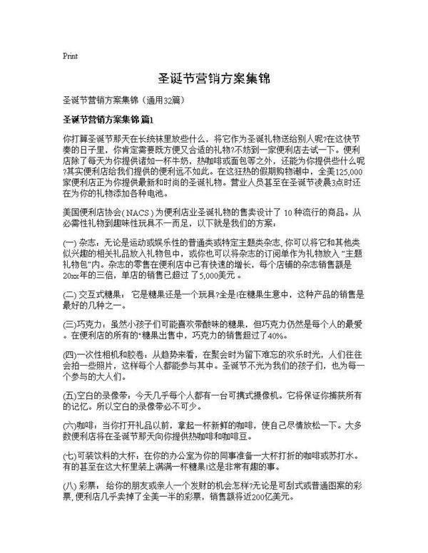 圣诞节营销方案集锦32篇