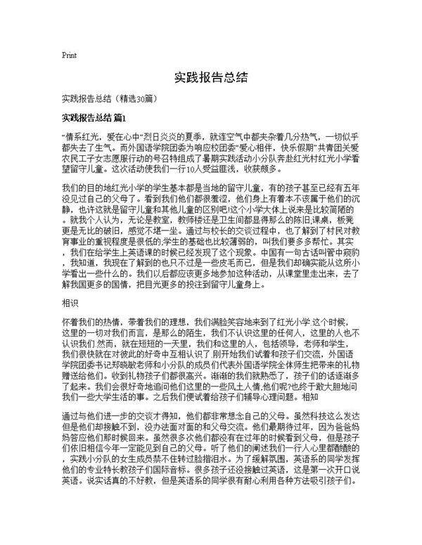 实践报告总结30篇