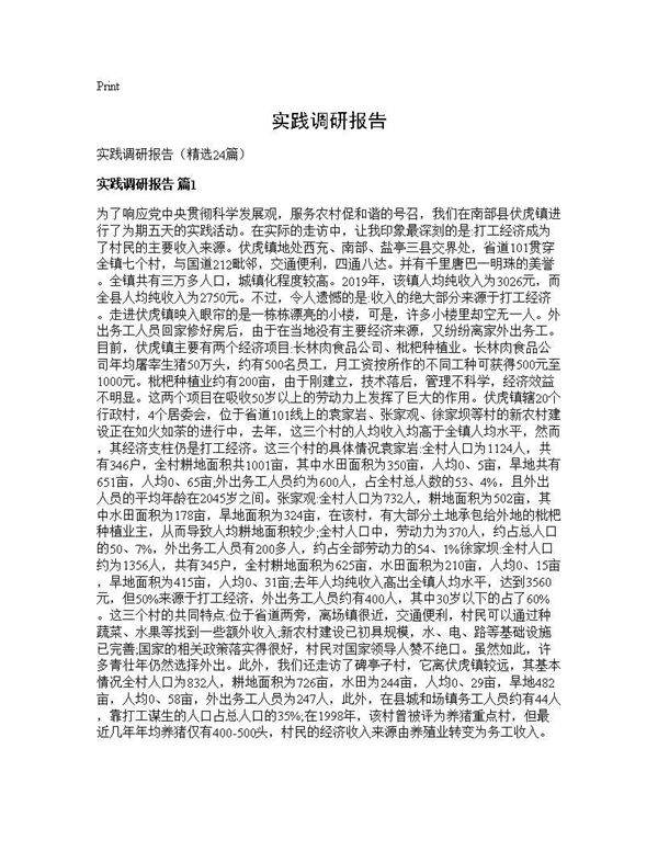 实践调研报告24篇