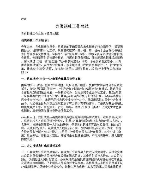 县供销社工作总结30篇