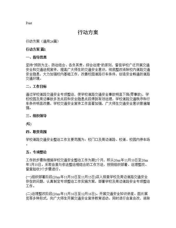 行动方案24篇